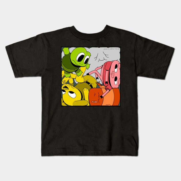 Frog Dog Log - Clog Kids T-Shirt by jareddweiss